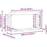  stojalo za drva z zaščitnim pokrovom, 200,5x60,5x110,5 cm | Shoptok.si