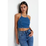 Trendyol Dark Blue Weightlifting Denim Bustier | Shoptok.si