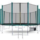 Aga SPORT PRO trampolin 500 cm s vanjskom zaštitnom mrežom tamno zelena + ljestve + torba za cipele | shoptok.hr