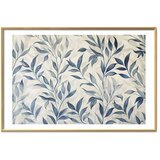 Plakat - Delicate Botanical Motif with Blue Leaves 42x29.7 Zlatni okvir s margom | shoptok.hr
