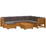 8 8 kom. Set vanjskih sofa Čvrsto drvo akacije Smeđa | shoptok.hr
