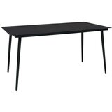  Vrtni blagovaonski stol crni 190 x 90 x 74 cm čelik i staklo Cijene