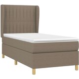  Box spring postelja z vzmetnico taupe 90x200 cm blago | Shoptok.si