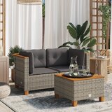 Maison Chic Vrtni kotni kavč - Zunanji kavč z blazinami 2 kosa siv poli ratan, (22040951) | Shoptok.si