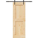 vidaXL Drsna vrata s kompletom vodil 80x210 cm trdna borovina | Shoptok.si
