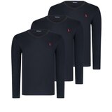 Dewberry TRIPLE SET T8587 V COLLAR MEN'S SWEATSHIRT-BLACK-BLACK-BLACK | shoptok.hr