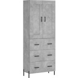 Maison Chic Visoka Komoda - Predalnik betonsko siva 69,5x34x180 cm inženirski les, (21720984) | Shoptok.si