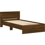  The Living Store Posteljni okvir z vzglavjem rjavi hrast 100x200 cm inž. les - Posteljni Okvir, (21455632) | Shoptok.si