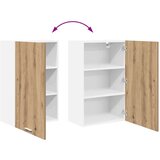 vidaXL Viseča omarica Riga Artisan hrast in bela 50 x 31 x 80 cm | Shoptok.si