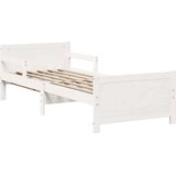 vidaXL Raztezno posteljno okvir za otroke Bela 80 x 130 / 165 / 200 cm | Shoptok.si