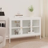 vidaXL komoda bijela 105 x 35 x 70 cm od čelika i stakla Cijene