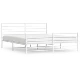 Metalni okvir kreveta uzglavlje i podnožje bijeli 180x200 cm | shoptok.hr