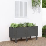vidaXL Vrtna visoka greda siva 121x50x57 cm trdna borovina Cene