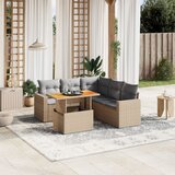 vidaXL 6-dijelni set vrtnih sofa s jastucima bež od poliratana | shoptok.hr