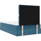 vidaXL Otomanski posteljni okvir z vzmetnicami moder 120x190cm žamet | Shoptok.si