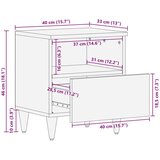  Noćni ormar s ladicama Smeđa 40 x 33 x 46 cm Čvrsto drvo manga | shoptok.hr