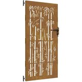  Vrtna vrata 85 x 200 cm od čelika COR-TEN s uzorkom bambusa | shoptok.hr