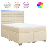 vidaXL Krevet s oprugama i madracem krem 140 x 190 cm od tkanine | shoptok.hr