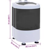 Mini perilica rublja s jednim kadom 2,6 kg Crna i bijela | shoptok.hr