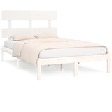 The Living Store Posteljni okvir bel iz trdnega lesa 160x200 cm - Posteljni Okvir, (21525628) | Shoptok.si