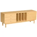 Komoda u dekoru hrasta u prirodnoj boji 140x50x37 cm Nobby –