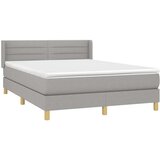  Box spring s madracem svjetlosivi 140x200 cm od tkanine | shoptok.hr