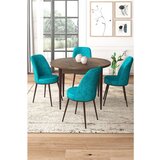 Hanah home Tor - Baroque, Turquoise BaroqueTurquoise Dining Table & Chairs Set (5 Pieces) | ePonuda.com