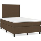 vidaXL Krevet box spring s madracem tamnosmeđi 120 x 190 cm od tkanine | shoptok.hr
