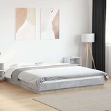 vidaXL Posteljni okvir betonsko siv 150x200 cm inženirski les, (21142478) | Shoptok.si