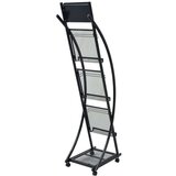 vidaXL Stalak za Časopise 40x32x131 cm Crni A4 | shoptok.hr