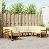  Set vanjskih sofa 9 kom. Prirodna i krem Smeđa 304 x 190,5 x 73 cm | shoptok.hr