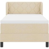 vidaXL Box Spring Postelja z Blazino Krem 90x190 cm Tkanina, (22052430) | Shoptok.si