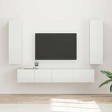  Set TV komoda Zidne 3 pcs Visoki sjaj bijela Konstruirano drvo | shoptok.hr