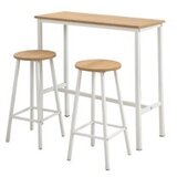 Hanah home mola set 100 - karina white white bar table & stool set (3 pieces) | Eponuda.com