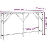  Konzolni stol crni 140 x 23 x 75 cm od konstruiranog drva | shoptok.hr