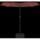  Dvostruki vrtni suncobran s LED svjetlima terakota 316 x 145 cm | shoptok.hr