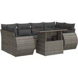 Maison Chic Seti vrtnega pohištva - Vrtna garnitura - Vrtni pohištvo set 7-delna z blazinami siv poli ratan, (21803424) | Shoptok.si