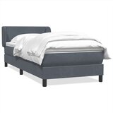 Box spring krevet s madracem tamnosivi 90x220 cm baršunasti | shoptok.hr