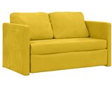  Podni kauč na razvlačenje 2-u-1 tamnožuti 122x204x55 cm baršun | shoptok.hr