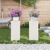  Stalak za biljke na otvorenom Stup 2 komada Bijela 24x24x55 cm Čelik | shoptok.hr