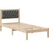  Krevetna konstrukcija Tamno siva 75 x 190 cm Čvrsto borovo drvo | shoptok.hr