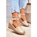 EVENTO PE1 Sandals On A Braided Wedge Gold Maritta | Shoptok.si