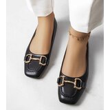 Gemre Black ballet flats with gold embellishment Iris | Shoptok.si