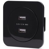 Aigostar zidna USB utičnica sa okvirom, 2x USB-A, crna u