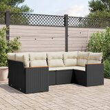 vidaXL 6-dijelni set vrtnih sofa s jastucima crni od poliratana | shoptok.hr