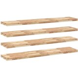 vidaXL Plutajuće police 4 kom 140x30x4 cm Neobrađeno puno drvo akacije - Prirodna 140 x 30 x 4 cm 4 1 | shoptok.hr