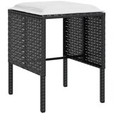  Sedežna garnitura 5-delna z blazinami poli ratan črna | Shoptok.si