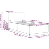  Okvir za krevet Crna 90 x 190 cm Konstruirano drvo - Crna 90 x 190 cm | shoptok.hr
