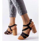 Gemre Black sandals with braided straps Octave | Shoptok.si