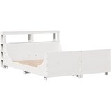 vidaXL posteljni okvir z vzglavjem bel 120x200 cm trdna borovina, (21304049) | Shoptok.si